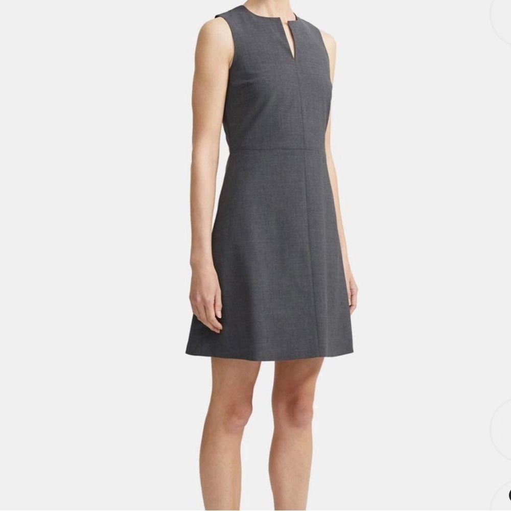 Theory Miyani Split Front Dress in Stretch Wool